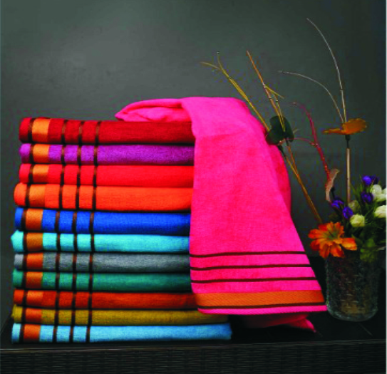 Jacquard border Velour Hand Towels - 100% cotton